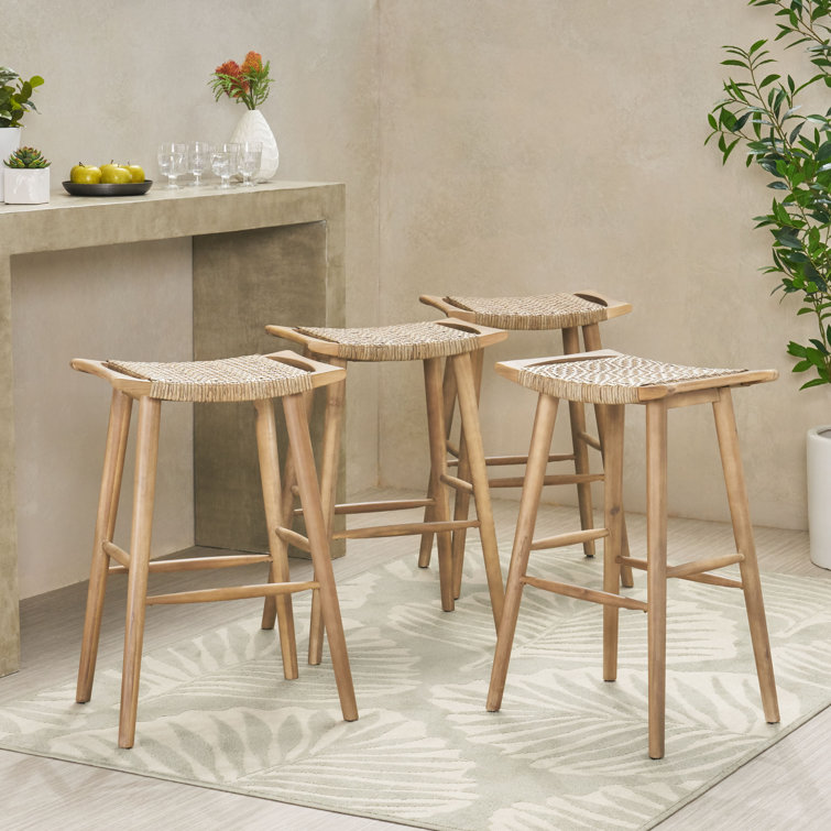 Oliver Acacia Wood Patio Bar Stool & Reviews Wayfair